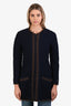 Pre-loved Chanel™ 1997A Navy Wool Long Zip Up Coat Size 38