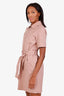 Hermès Pink Belted Short Sleeve Dress Size 38