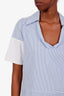 Jil Sander Blue/White Pinstripe Collared Mini Dress Size 36