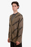 Balenciaga Taupe Cotton Wool Logo All Over Cardigan Size S Mens