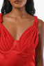Robe corset courte en satin rouge Majorelle, taille M