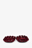 Alexander Wang Burgundy Velvet Pom Pom Slides Size 36