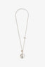 Hermès Sterling Silver H Coin with 18K Rose Gold Detail 'Ex Libris' Pendant Necklace Medium Model