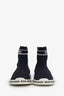 Miu Miu Black Knit Fabric High Top Sneakers Size 40