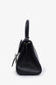 Delvaux Black Grained Calfskin Mini Brillant Top Handle Bag with Strap