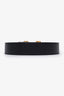 Hermès Black/Grey Reversible Leather Gold H Belt Size 100