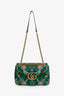 Gucci Green Floral Jacquard Medium GG Marmont Shoulder Bag