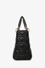 Christian Dior 2017 Black Nappa Leather Medium Lady Dior With Strap