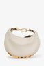 Fendi White Calfskin Leather Nano Fendigraphy Bag with Strap