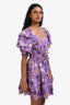Ulla Johnson Purple Printed Short Sleeve 'Naomi' Dress Size 2