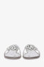 Stuart Weitzman Silver Leather Flower Jelly Sandals Size 10