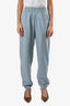 T by Alexander Wang Blue Logo Printed Sweatpants Size S