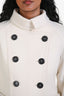 Burberry London White Wool Buttoned Coat Size 4