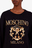 Moschino Couture Black/Gold Logo Printed Jersey Sweatshirt Size 10