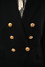 Balmain Black Double Breasted Blazer with Gold Buttons Size 42