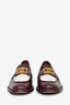 Pre-loved Chanel™ Burgundy/White CC Flats Size 40.5