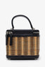 Pre-loved Chanel™ 2019 Black/Beige Calfskin Raffia Small Take Away Vanity Case Bag