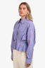 Erika Cavallini Blue/Red Cotton Striped Cinched Waist Long Sleeve Top Size 44