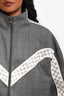 Louis Vuitton Grey Check Wool Damier Azur Zip Track Jacket + Bermuda Shorts Set Size XS