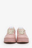 Gucci Pink Leather GG Supreme Tennis Sneakers Size 39