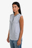 3.1 Phillip Lim Light Blue Silk Embellished Collar Tank Top Size 0