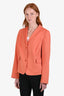 Akris Punto Orange Wool Blend Single Breasted Blazer Size 14