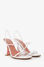 Amina Muaddi White Strappy Sandal Heels Size 38