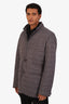Brunello Cucinelli Grey/Blue Nylon Button Up Jacket Size 3XL Mens