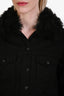 Derek Lam 10 Crosby Black Denim Shearling Collar Jacket Size XS