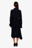 Acne Studios Black Silk Blend Button Down Layered Shirt Dress Size 38