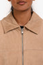 LAMARQUE Beige Suede Oversized Bomber Jacket Size XS