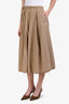 Weekend Max Mara Beige Cotton Flare Midi Skirt Size 6