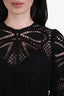 Ba&sh Black Knit Eyelet Long Sleeve Midi Dress Size S