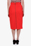 Versace Red Double-Zip Pencil Skirt Size 44
