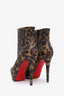 Christian Louboutin Leopard Print Platform Ankle Boots Size 38