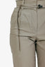 Brunello Cucinelli Green Cotton Blend Monili Belted Pants Size 0