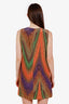 M Missoni Brown/Multicolour Vibrant Pattern Print Sleeveless Mini Dress Size 40