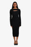 Anine Bing Black Ribbed Knit Lora Maxi Long Sleeve Dress Size Small