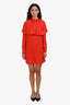 Zadig & Voltaire Red Silk Z Pattern Long Sleeve Mini Dress Size XS