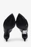 Prada Black Brushed Leather Open Toe Mules Size 39.5