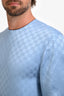 Gucci Light Blue GG Monogram Satin T-Shirt Size 42 Men's