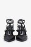 Valentino Black Leather Rockstud Caged Heels Size 39