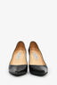 Jimmy Choo Black Croc Embossed Leather Heels Size 38