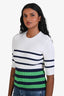 Frame White/Navy Striped Shrunken Ribbed Crew Size M