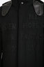 Fendi Black Wool Leather Logo Double Breasted Jacket Size 50 Mens
