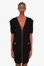 Balmain Black Short Sleeve Knit Mini Dress Size 46