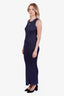 Loewe Blue Sparkle Anagram Rib Knit Tank Dress Size M