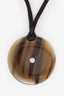 Hermès Brown Leather Loop Pendant Necklace