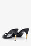 Gucci Black Leather Bamboo Heel Castello Mules Size 42