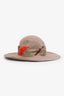 Hermès Brown Rabbit Felt Trim Silk Faubourg Jump Hat